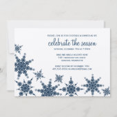 Polka Dot Snowflake Invitation Kaart (Voorkant)