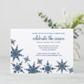 Polka Dot Snowflake Invitation Kaart (Staand voorkant)