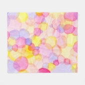 Polka Dot Splash: Kleurrijke Waterverf Fleece Deken (Voorkant (Horizontaal))