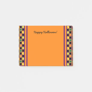 Polka Dot Squares Halloween Pumpkin Patroon Post-it® Notes