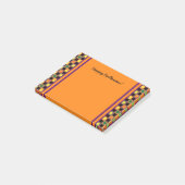 Polka Dot Squares Halloween Pumpkin Patroon Post-it® Notes (Schuin)