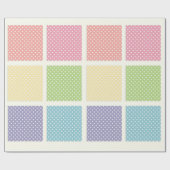 Polka Dot Squares, Pastel Cadeaupapier (Vlak)