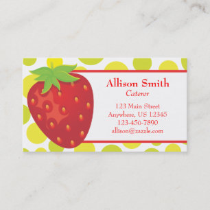 Polka Dot Strawberry Visitekaartje Calling Card
