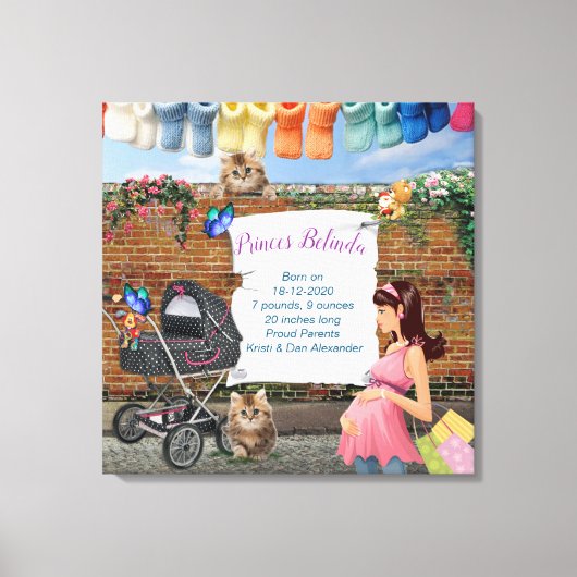 Polka-dot Street Art Scene Canvas Afdruk (Voorkant)