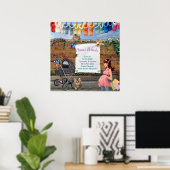 Polka-Dot Street Scene Art Poster (Thuiskantoor)