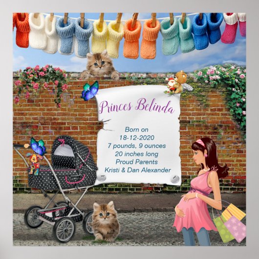 Polka-Dot Street Scene Art Poster (Voorkant)