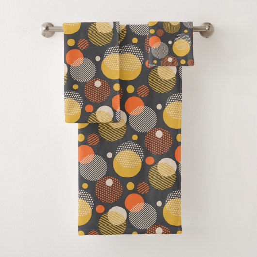 Polka Dot Stripe Pattern Bad Handdoek (Insitu)