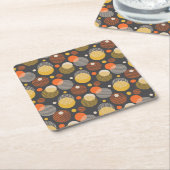 Polka Dot Stripe Pattern Vierkante Kartonnen Onderzetter (Schuin)