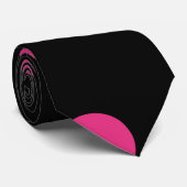 Polka Dot Stropdas (zwart en neonroze) (Opgerold)