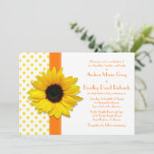 Polka Dot Sunflower Weddenschap Kaart (Staand voorkant)