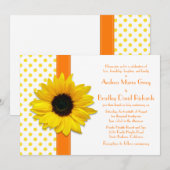 Polka Dot Sunflower Weddenschap Kaart (Voorkant / Achterkant)