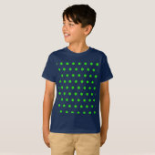 Polka Dot T-shirt voor kinderen (Navy Blue & Lime (Voorkant volledig)