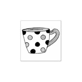 Polka Dot Tea Party Coupe Tea Mug Tampon en caoutc (Impression)