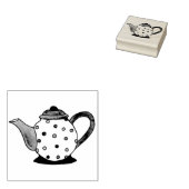 Polka Dot Tea Party Teapot Rubber Stempel (Gestempeld)