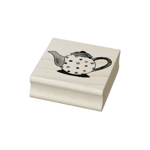 Polka Dot Tea Party Teapot Rubber Stempel