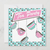  Polka dot Tea Party uitnodiging (Voorkant)