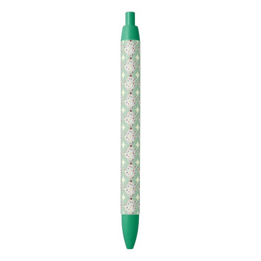 Polka Dot Teapot Pattern Zwarte Inkt Pen (Voorkant Verticaal)