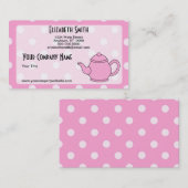 Polka Dot Teapot V4 Visitekaartje (Voorkant / Achterkant)