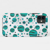 Polka Dot Tiger Black en Blauwgroen afdrukken Case-Mate iPhone Case (Achterkant (horizontaal))
