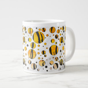 Polka Dot Tiger Black en Oranje print Jumbo Mok
