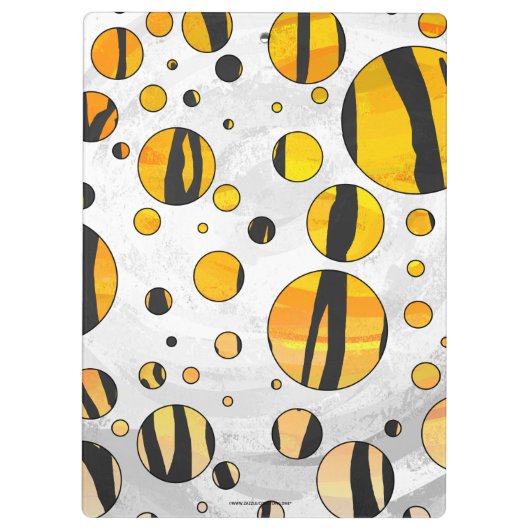 Polka Dot Tiger Black en Oranje print Klembord (Achterkant)