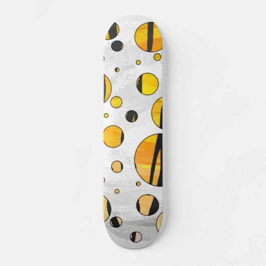 Polka Dot Tiger Black en Oranje print Skateboard (Voorkant)