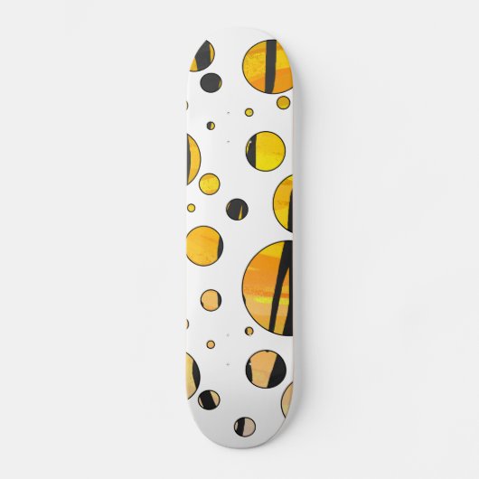 Polka Dot Tiger Black en Oranje print Skateboard (Voorkant)