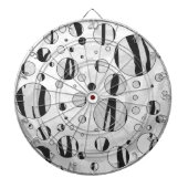 Polka Dot Tiger Black en White Print Dartbord (Voorkant)