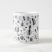 Polka Dot Tiger Black en White Print Extra Grote Mok (Voorkant)