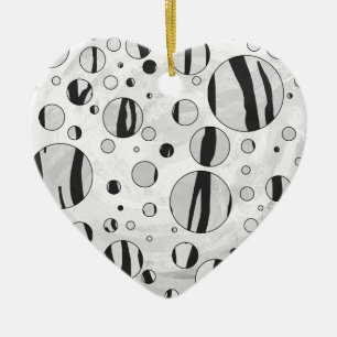 Polka Dot Tiger Black en White Print Keramisch Ornament