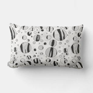 Polka Dot Tiger Black en White Print Kussen