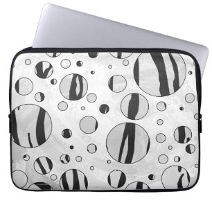Polka Dot Tiger Black en White Print Laptop Sleeve