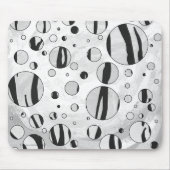 Polka Dot Tiger Black en White Print Muismat (Voorkant)