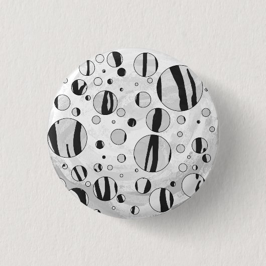 Polka Dot Tiger Black en White Print Ronde Button 3,2 Cm (Voorkant)