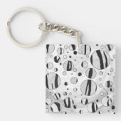 Polka Dot Tiger Black en White Print Sleutelhanger (Voorkant)