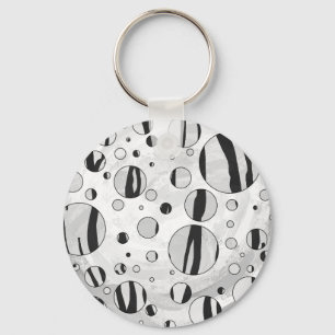 Polka Dot Tiger Black en White Print Sleutelhanger