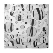 Polka Dot Tiger Black en White Print Tegeltje (Voorkant)
