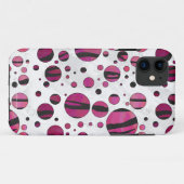 Polka Dot Tiger Hot Pink en Black Print Case-Mate iPhone Case (Achterkant (horizontaal))