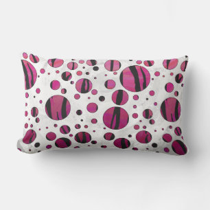Polka Dot Tiger Hot Pink en Black Print Kussen