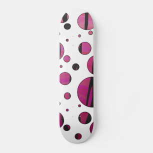 Polka Dot Tiger Hot Pink en Black Print Skateboard