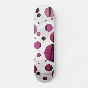 Polka Dot Tiger Hot Pink en Black Print Skateboard