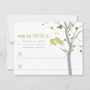 Polka Dot Tree met Tortelduifjes RSVP Kaartje