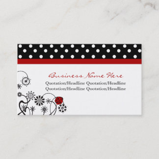 Polka Dot Trimmed Lady Bug Visitekaartjes