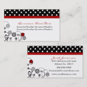 Polka Dot Trimmed Lady Bug Visitekaartjes (Voorkant / Achterkant)