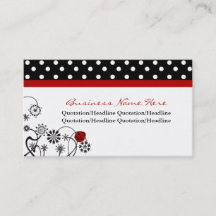 Polka Dot Trimmed Lady Bug Visitekaartjes