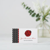 Polka Dot Trimmed Lady Bug Visitekaartjes (Staand voorkant)