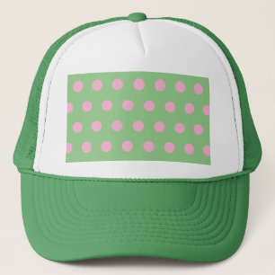 Polka Dot Trucker Hat (Sage Green & Pastel Pink) Trucker Pet