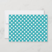 Polka Dot Turquoise & Blanc RSVP Cartes de réponse (Dos)