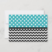 Polka Dot Turquoise & Cartes de Réponse Chevron (Dos)