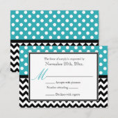 Polka Dot Turquoise & Cartes de Réponse Chevron (Devant / Derrière)
